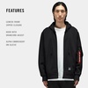 image:imageAlpha Industries Utility Pocket Full Zip Up Hoodie Drawcord Adjustable Hood and Utility Sleeve Pocket Alpha Red RibbonBlack