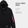 image:imageAlpha Industries Utility Pocket Hoodie Adjustable Hood MilitaryInspired Hoodie Jacket for Everyday Wear Exercise CasualBlack