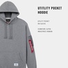 image:imageAlpha Industries Utility Pocket Hoodie Adjustable Hood MilitaryInspired Hoodie Jacket for Everyday Wear Exercise CasualMedium Charcoal Heather
