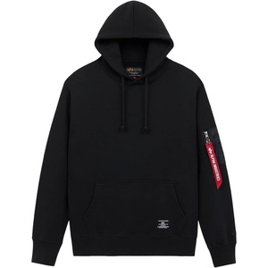 image:imageAlpha Industries Utility Pocket Hoodie Adjustable Hood MilitaryInspired Hoodie Jacket for Everyday Wear Exercise CasualBlack