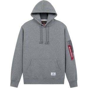 image:imageAlpha Industries Utility Pocket Hoodie Adjustable Hood MilitaryInspired Hoodie Jacket for Everyday Wear Exercise CasualMedium Charcoal Heather